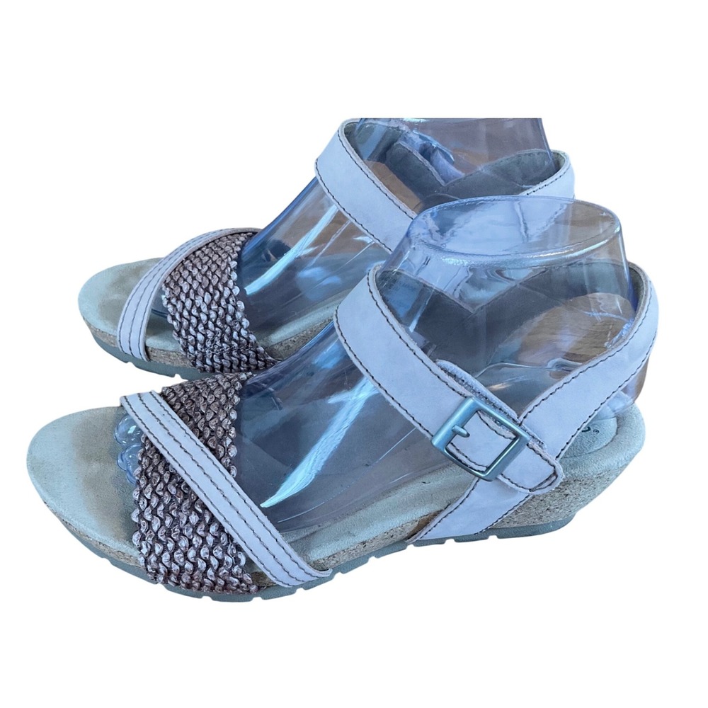 Earth Origins Kendra Kennedy Rose Smoke Sandals Womens 8M Pink Woven‎ Wedge